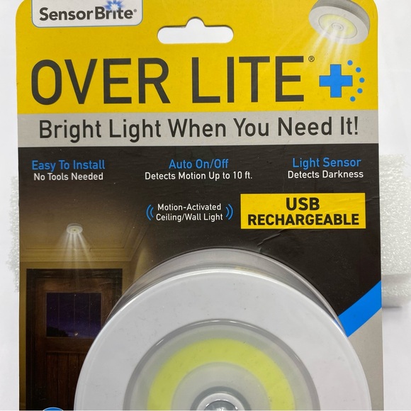SENSOR BRITE Motion -Activated Ceiling/ Wall Light  USB Rech.Wh. Lig. 6500K - Picture 3 of 6